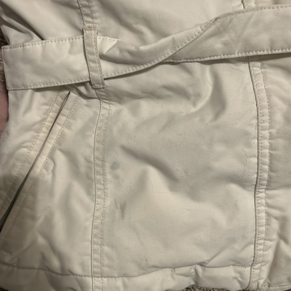 The North Face White Winter Jacket Hyvent 550 Coat STAINS - Picture 6 of 7